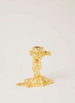 Pascal Smelik, Drip Candlestick (S) Brass Plated for Pols Potten, Dutch Design