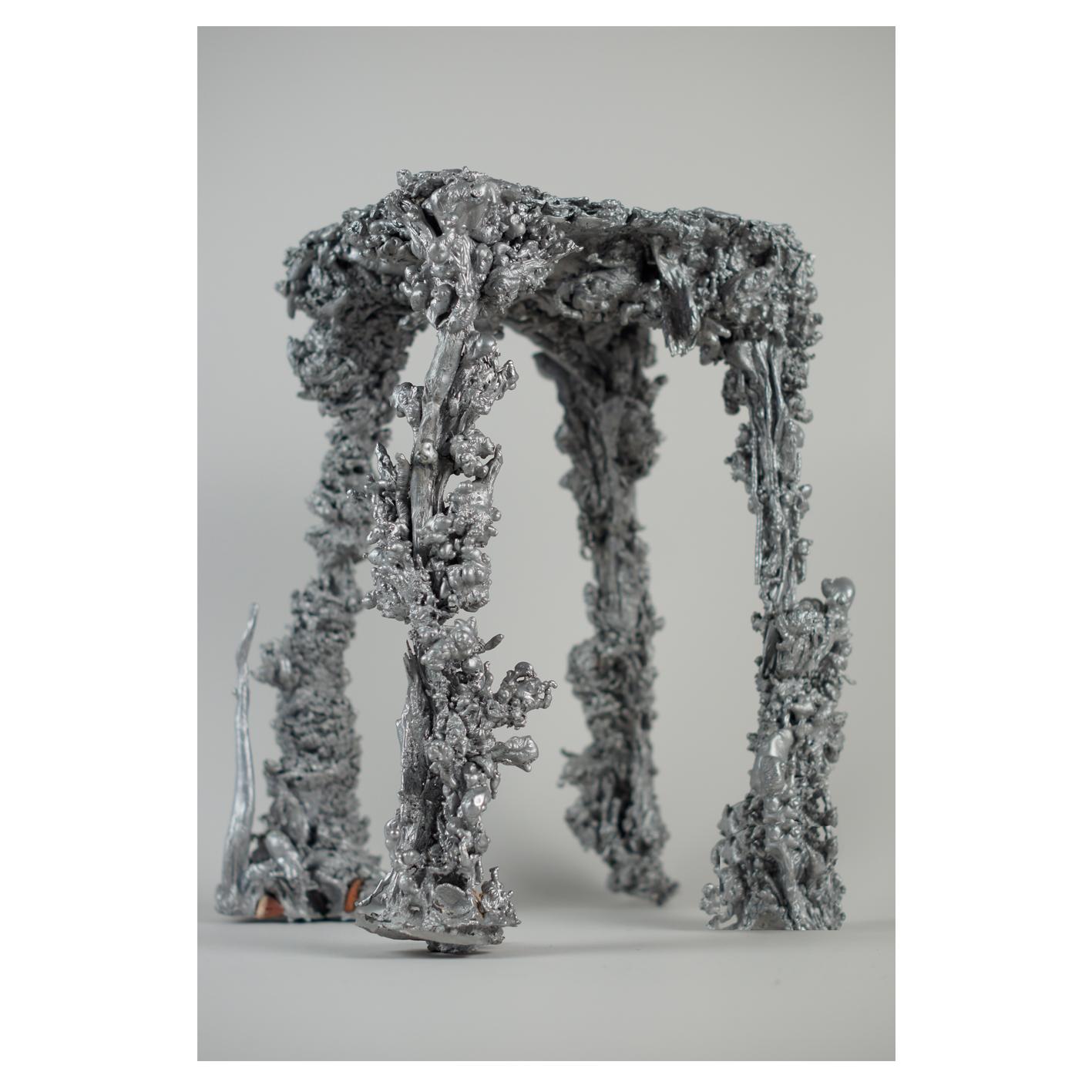 Pascal Smelik, The Upside Down Stool, Casted Aluminum, 2009, Proof of Concept For Sale 2