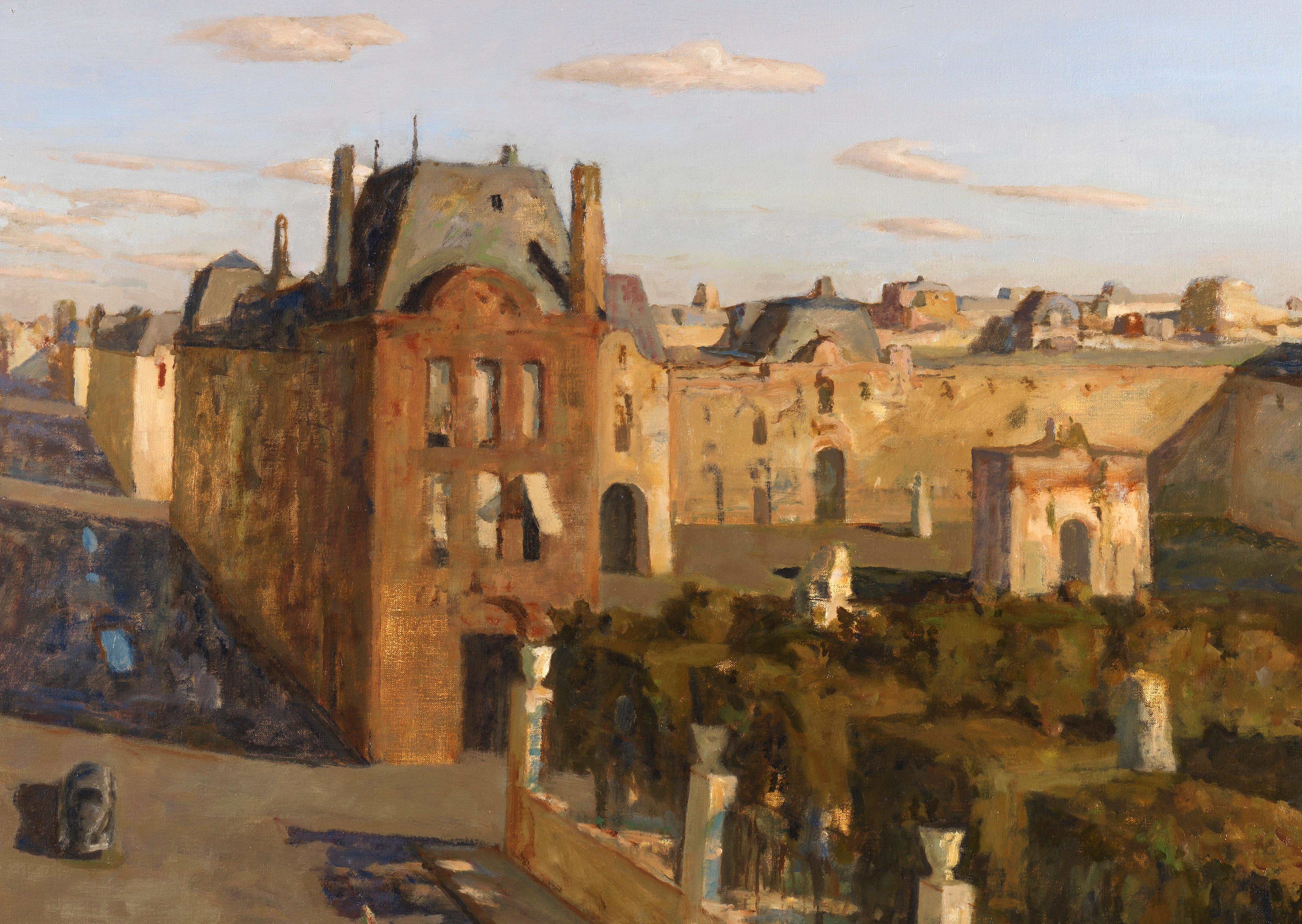 L'Aéroplane (dipinto di Parigi) - Painting di Pascal Vinardel