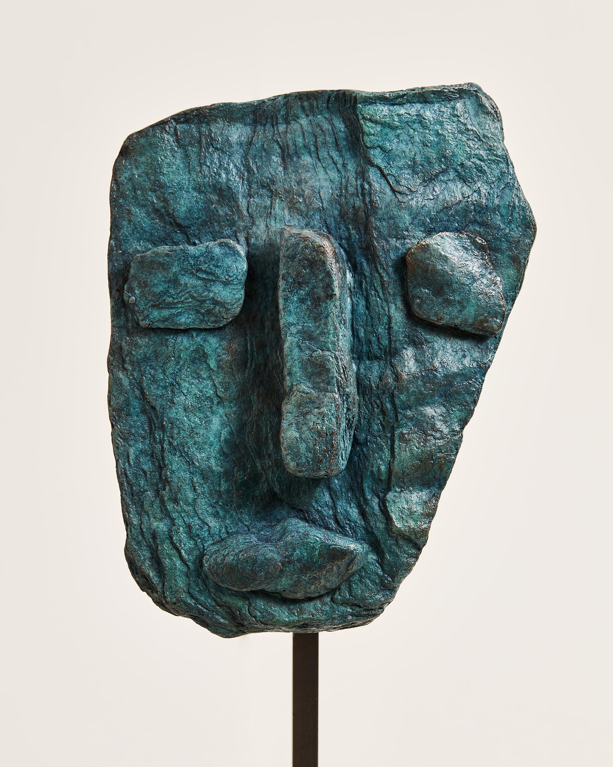 Bronze Adam – Zeitgenössische Bronzeskulptur eines Porträts – Sculpture von Pascale Hamelin