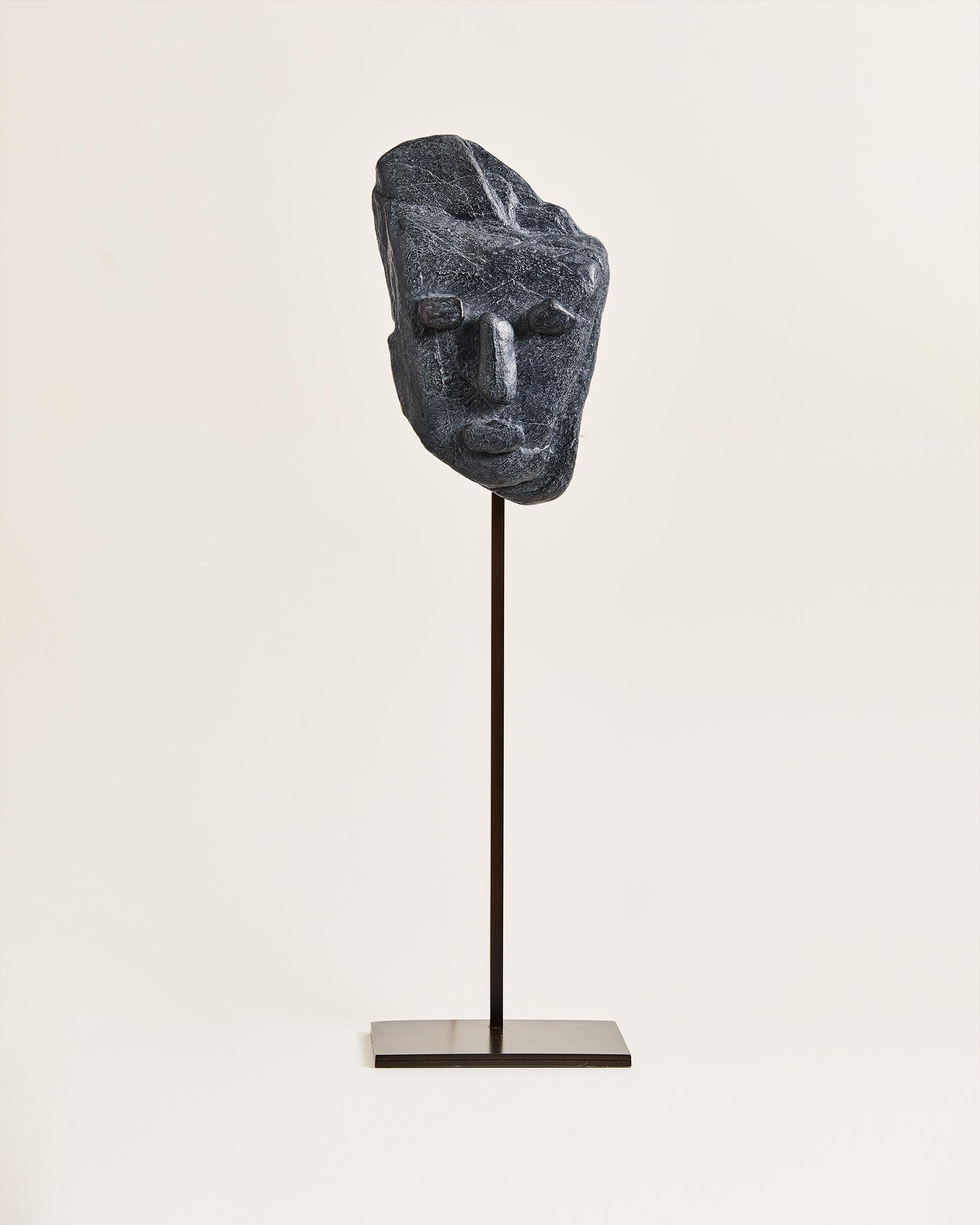 Pascale Hamelin Figurative Sculpture - Bronze Grand Bénatien - Contemporary Bronze Portrait Sculpture, 2015