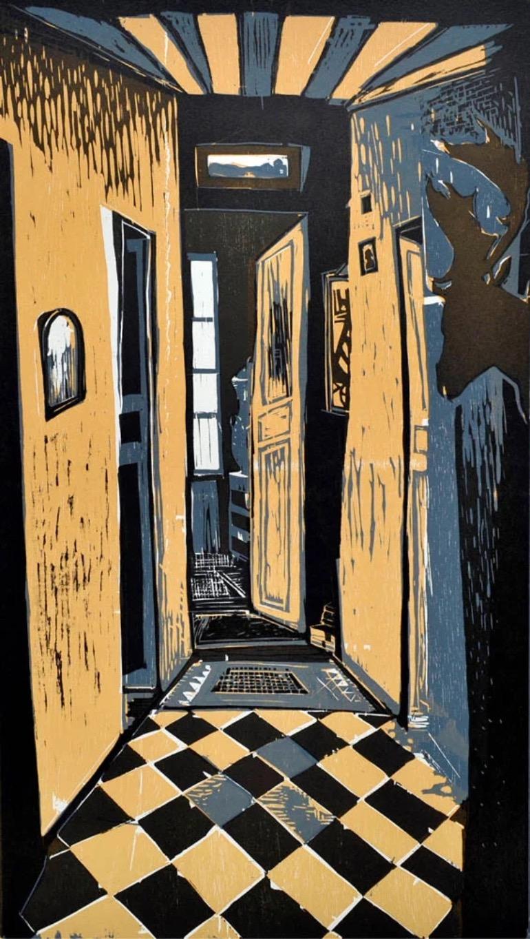 Pascale Hemery Figurative Print – Intérieur bois I