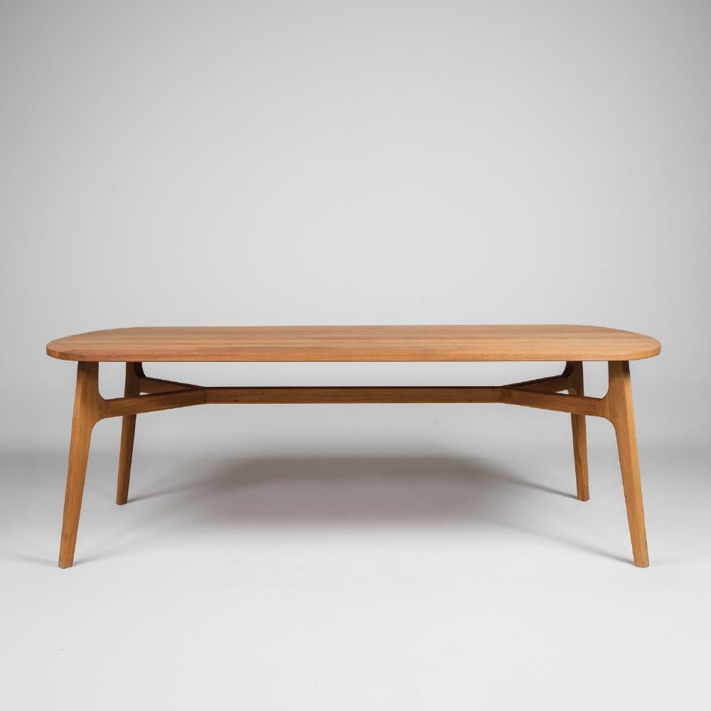The Pascall solid oak dining table will be with you at your most enjoyable dining experiences. Its simple and minimal design, robust structure, and complete solid oak wood construction will make it an indispensable piece in your living spaces.