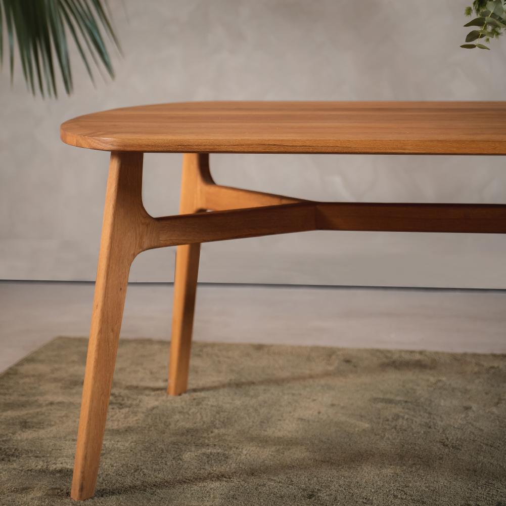 Hand-Carved Pascall Dining Table 220 cm - Solid Oak For Sale