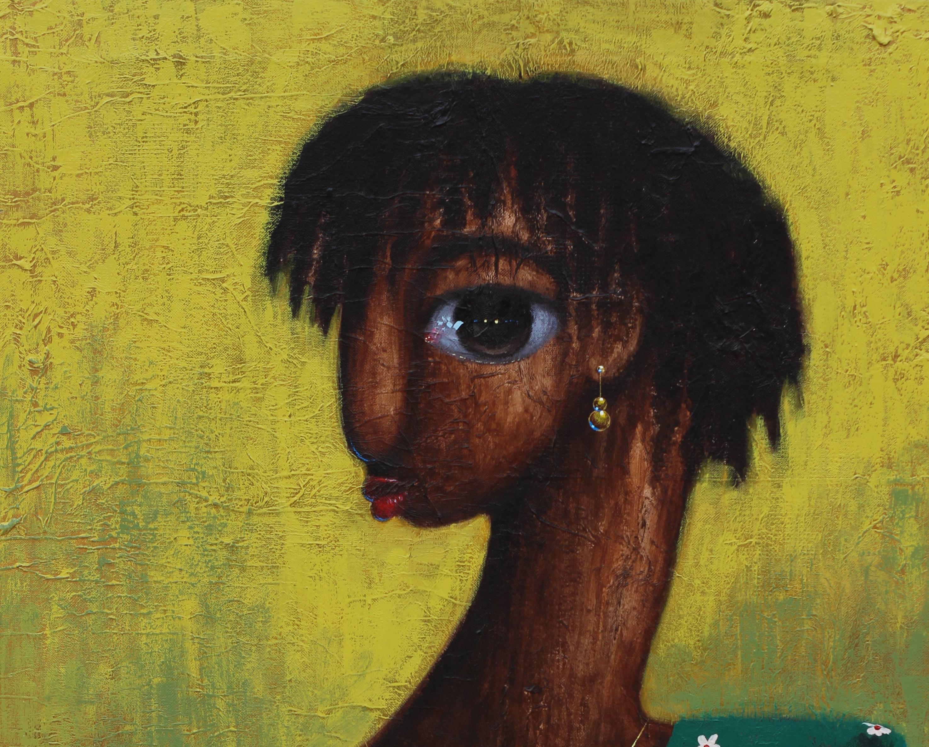 By Your Words - 21st Century, Contemporary, Figurative, Neo-Expressionism, Women - Painting by Paschal Ugwu