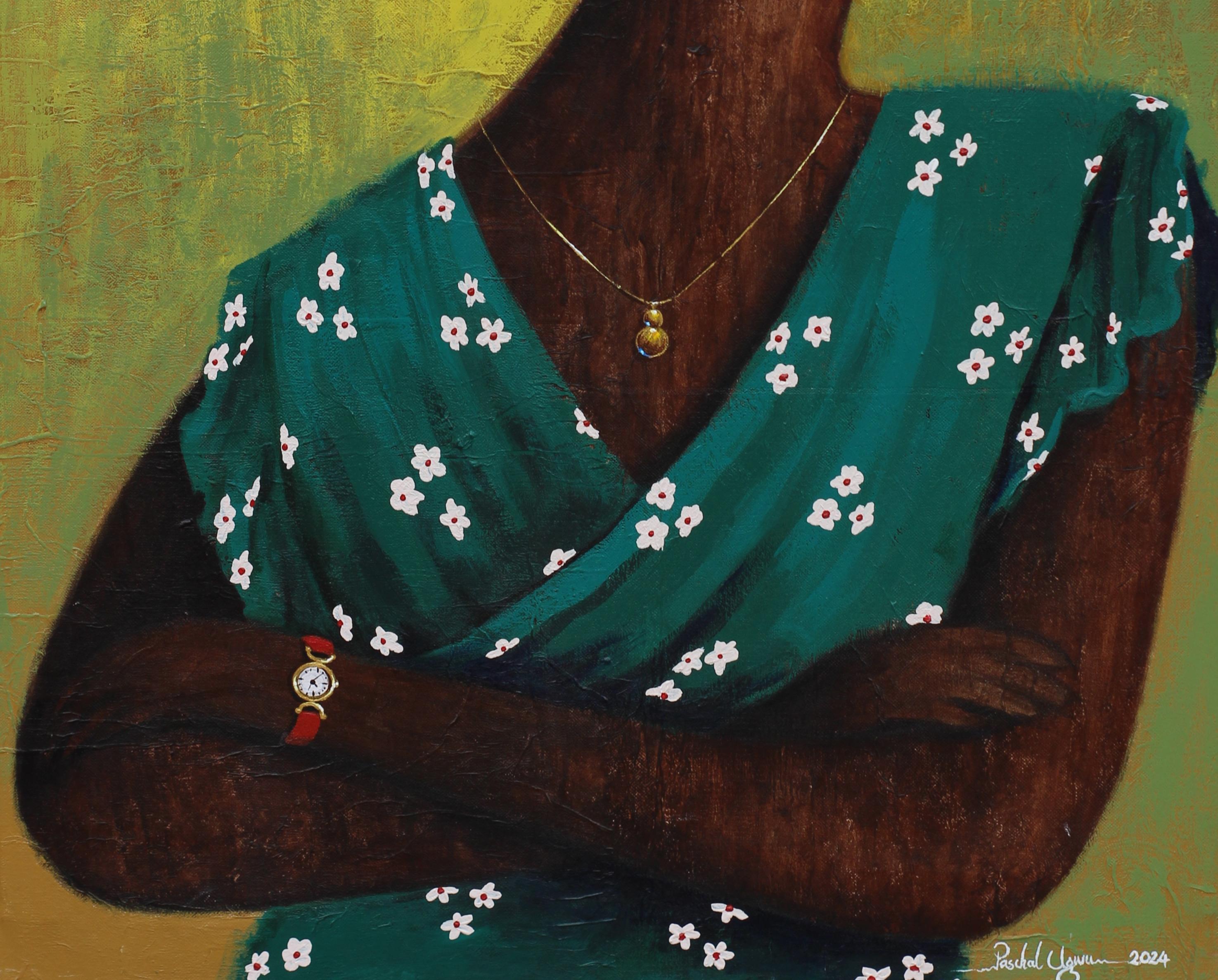 By Your Words - 21st Century, Contemporary, Figurative, Neo-Expressionism, Women - Neo-Expressionist Painting by Paschal Ugwu