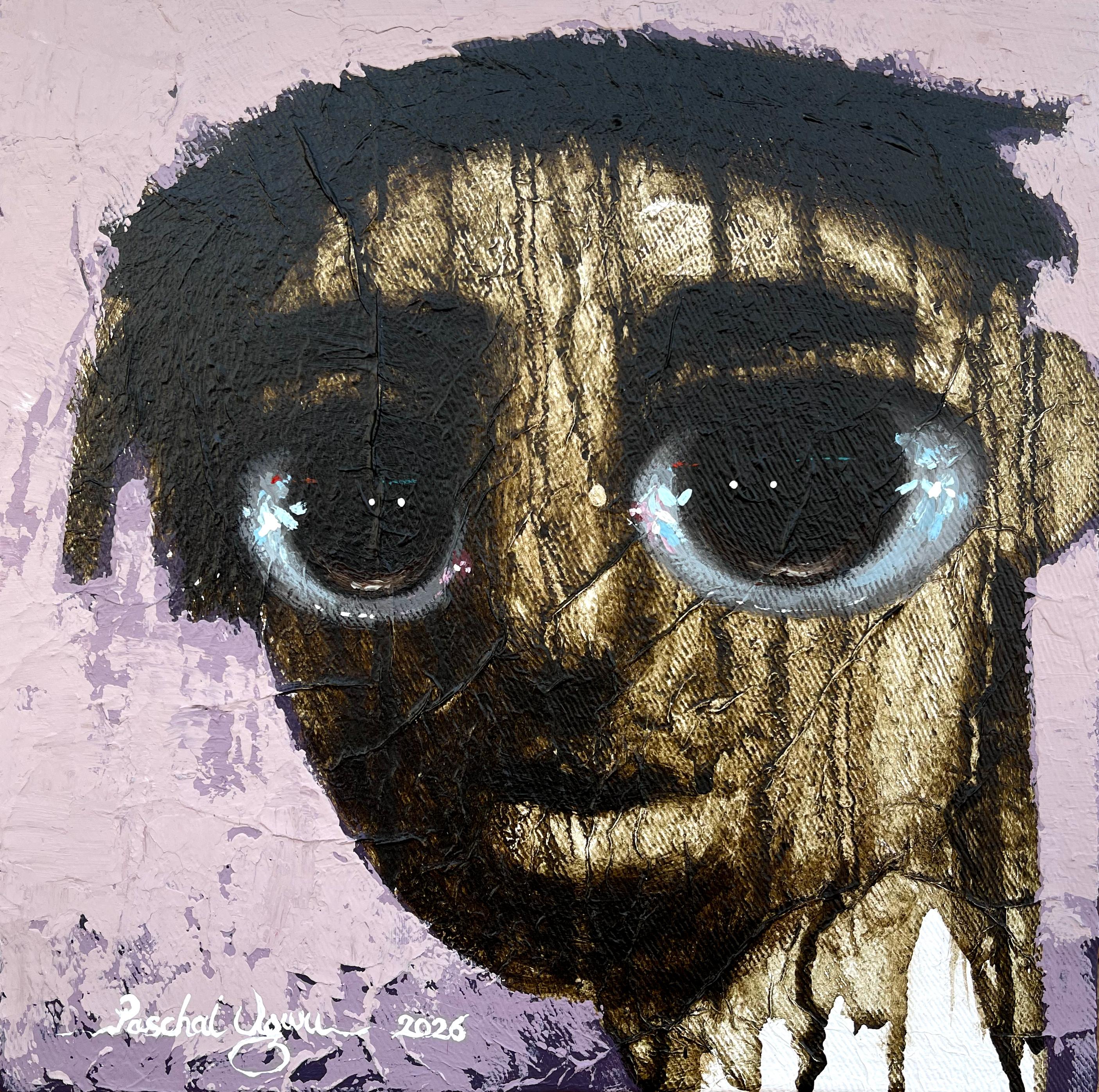 Paschal Ugwu Portrait Painting - Citizens of a Quiet Country 7 - 21st Century, Contemporary, Neo-Expressionism