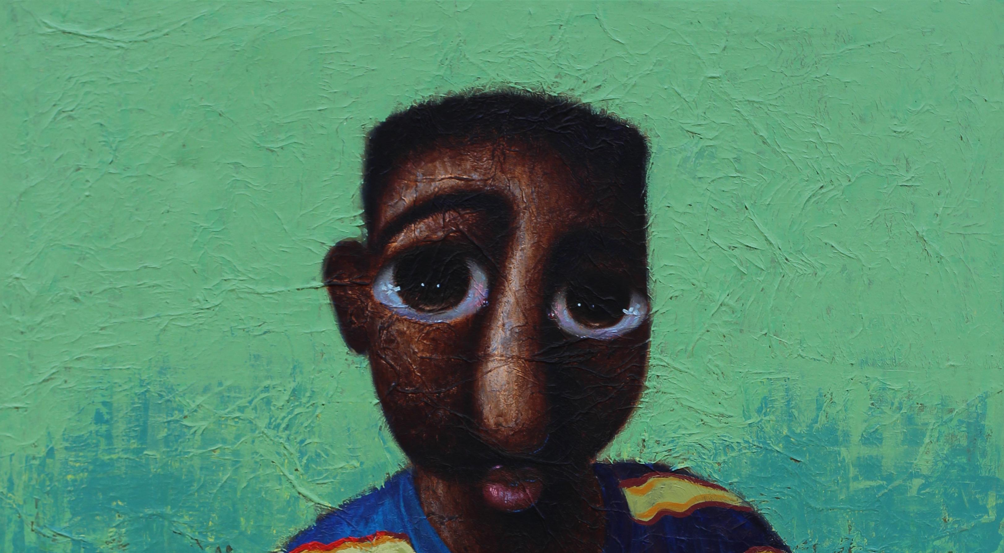 Greenland - 21st Century, Contemporary, Figurative Portrait, Neo-Expressionism - Painting by Paschal Ugwu