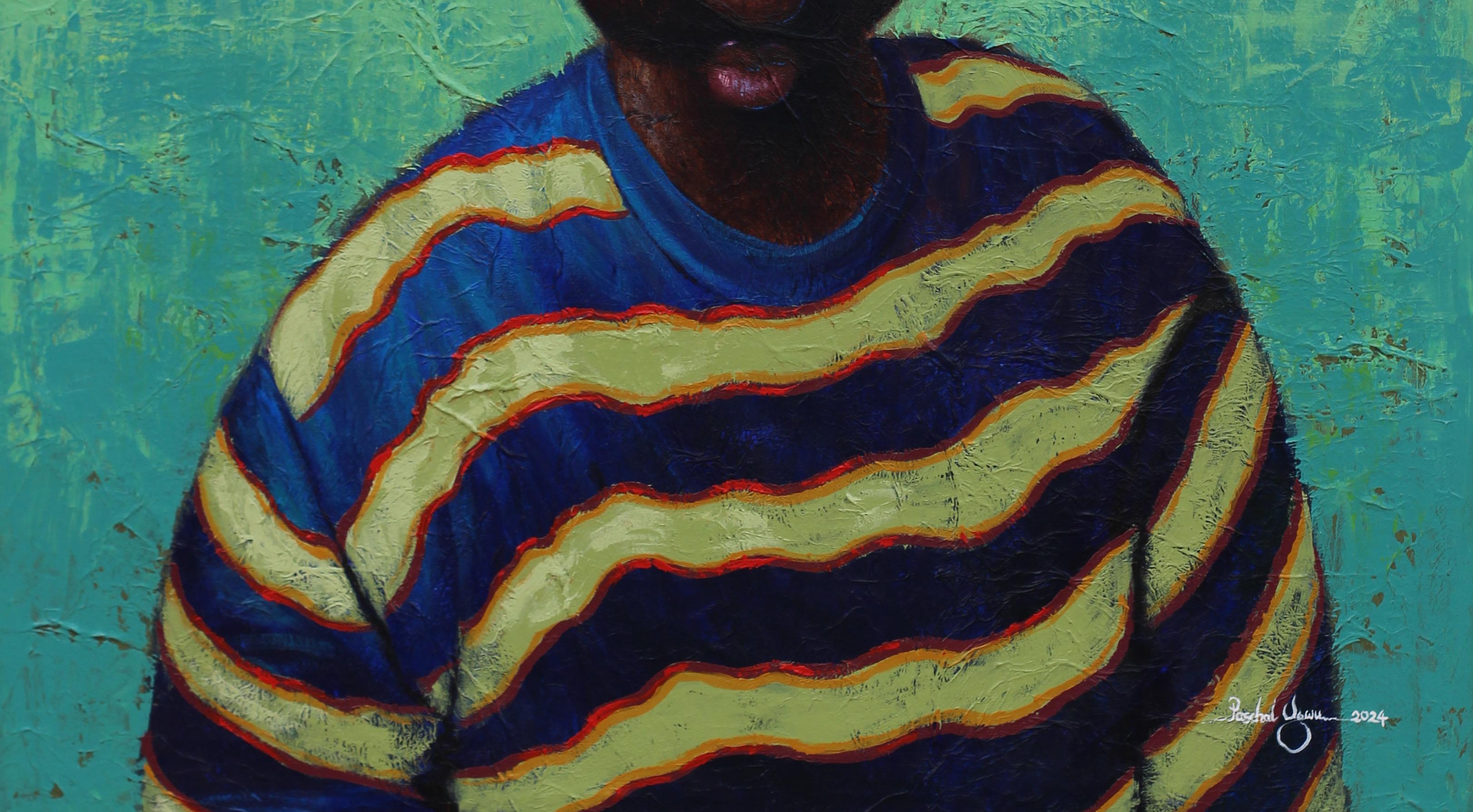 Greenland - 21st Century, Contemporary, Figurative Portrait, Neo-Expressionism - Neo-Expressionist Painting by Paschal Ugwu