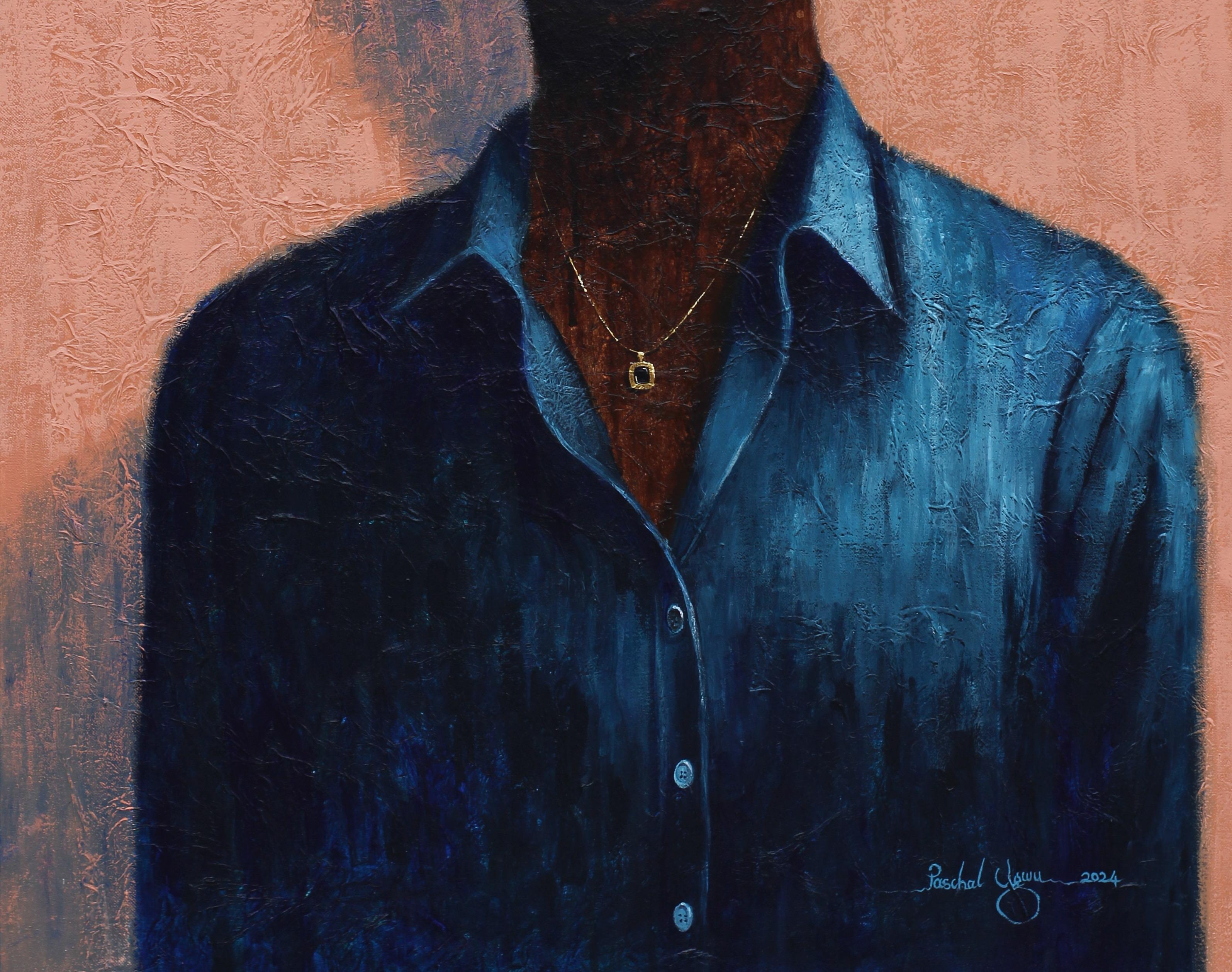 Okpara (First Son) - 21st Century, Contemporary, Figurative, Neo-Expressionism - Neo-Expressionist Painting by Paschal Ugwu