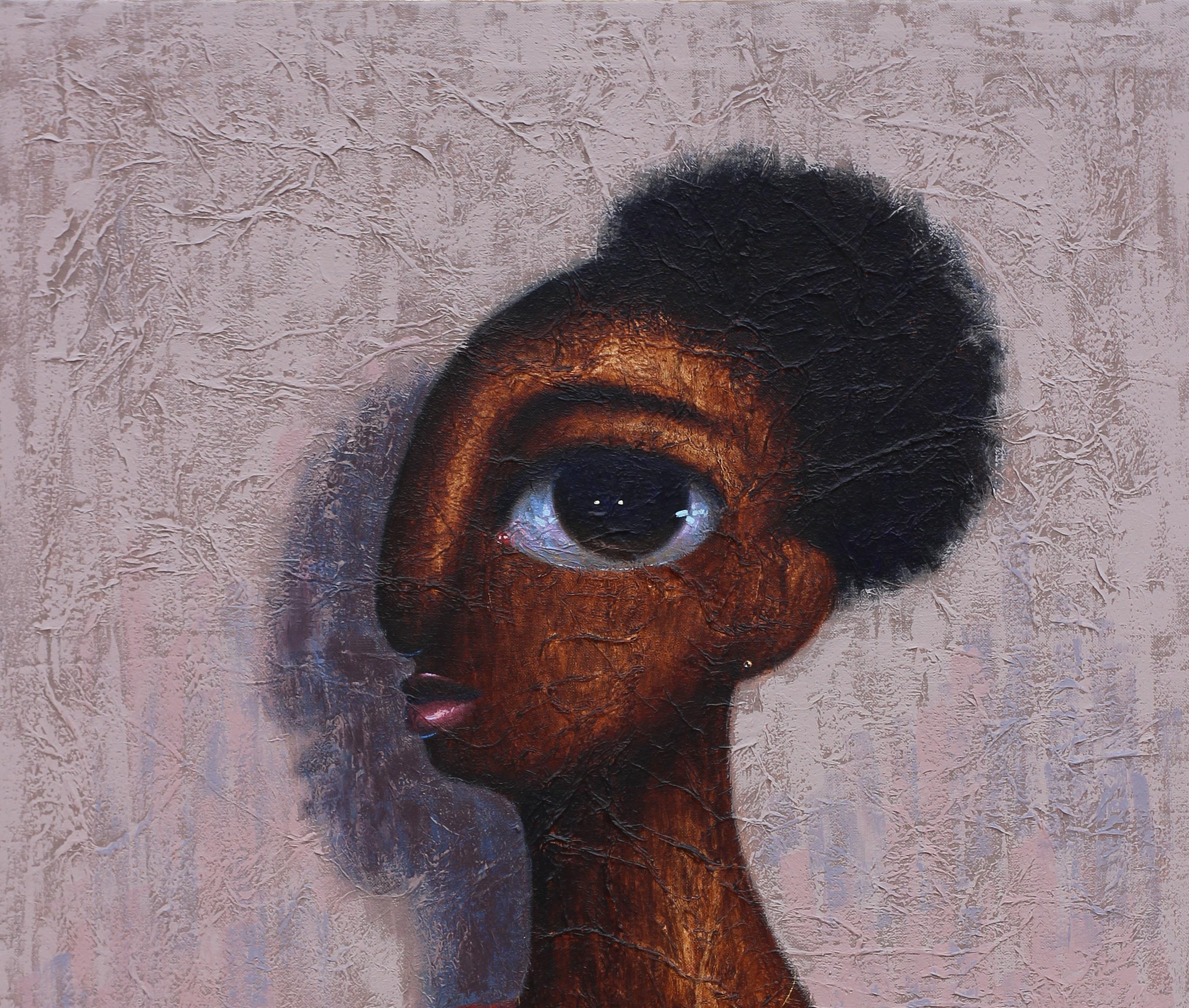 Serenity - 21st Century, Contemporary, Figurative, Neo-Expressionism, Modern - Painting by Paschal Ugwu