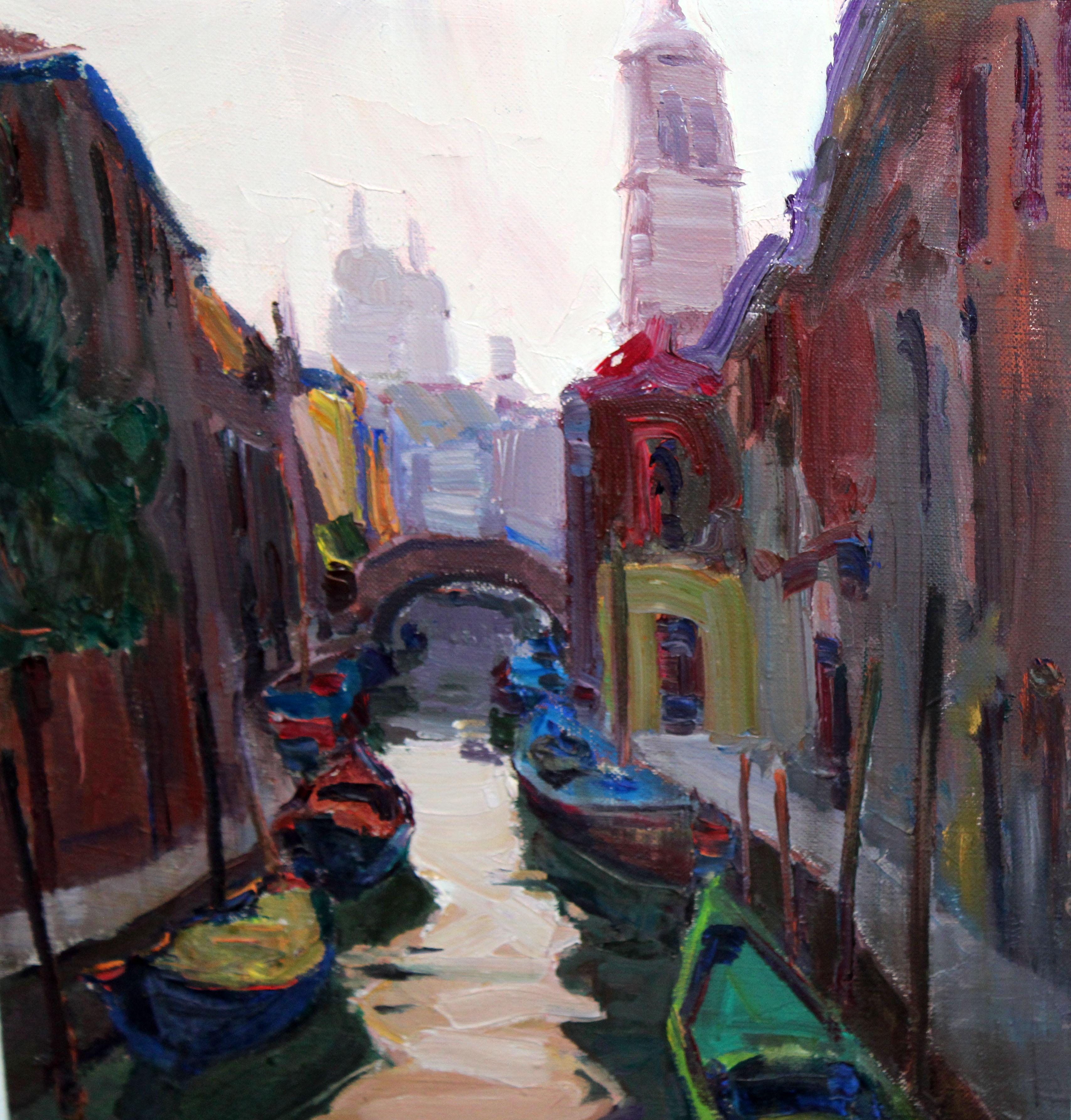 Canal veneciano - Óleo sobre tela (Impressionismus), Painting, von Pascual Bueno Ferrer 