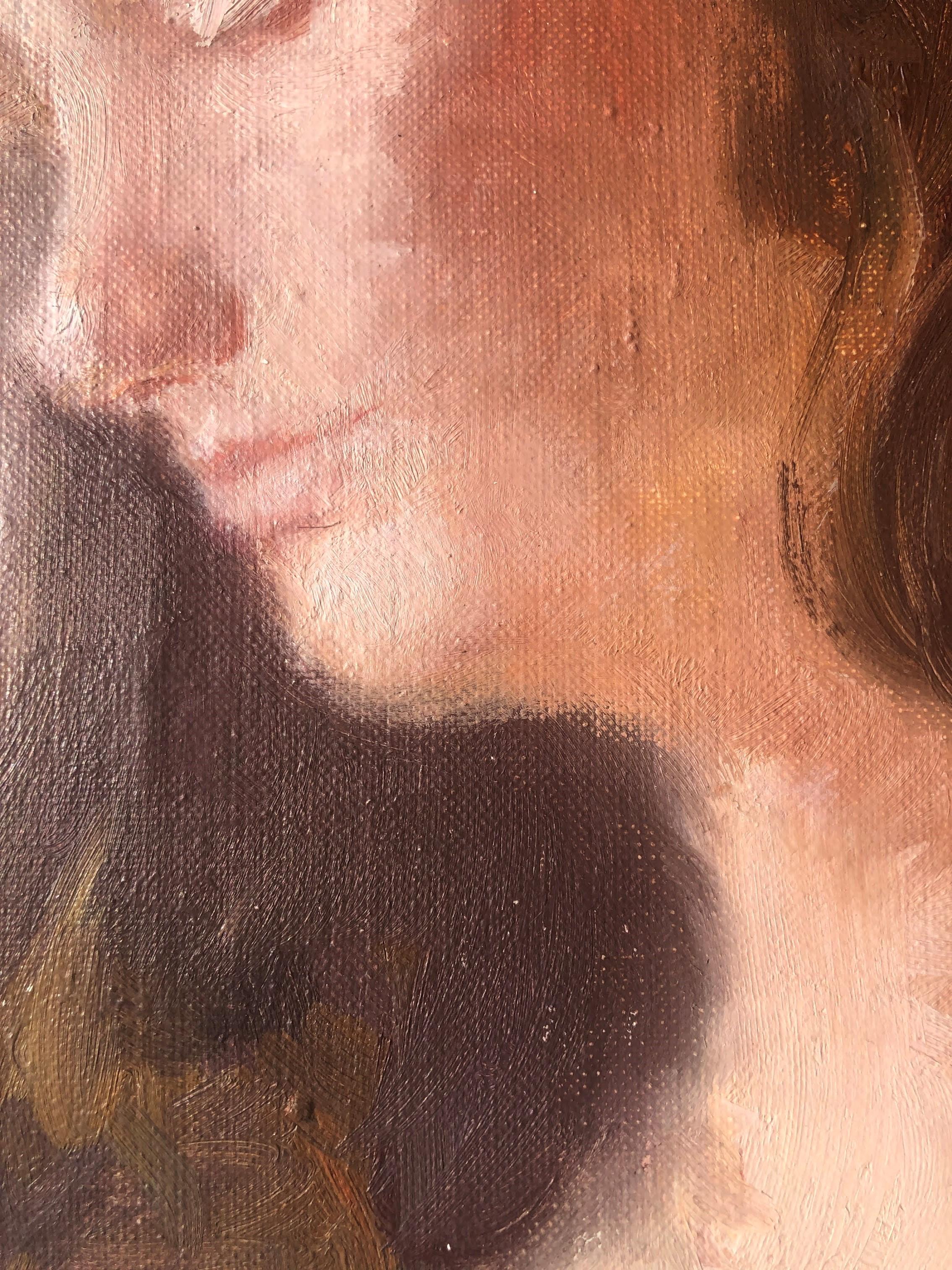 Portrait de femme mélancholia huile sur toile en vente 1