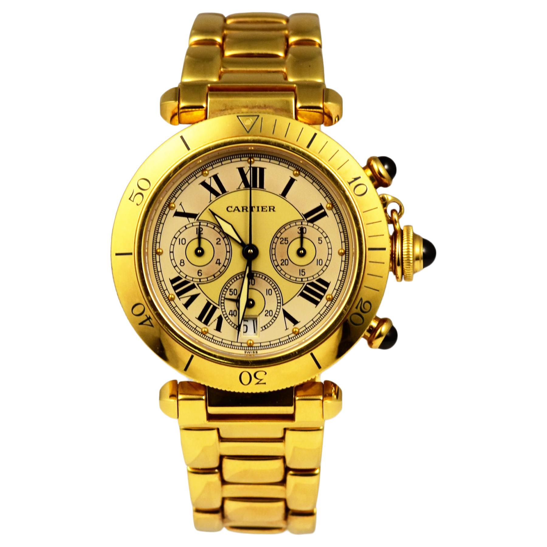 Pasha De Cartier Ref. 2111 in 18k Yellow Gold Watch