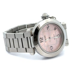 Pasha de Cartier Salmon Pink Dial 35mm Automatic Steel Wrist Watch Ref. 565714LX