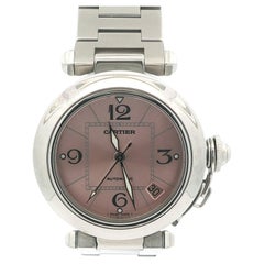 Pasha de Cartier Salmon Pink Dial 35mm Automatic Steel Wrist Watch Ref. 565714LX