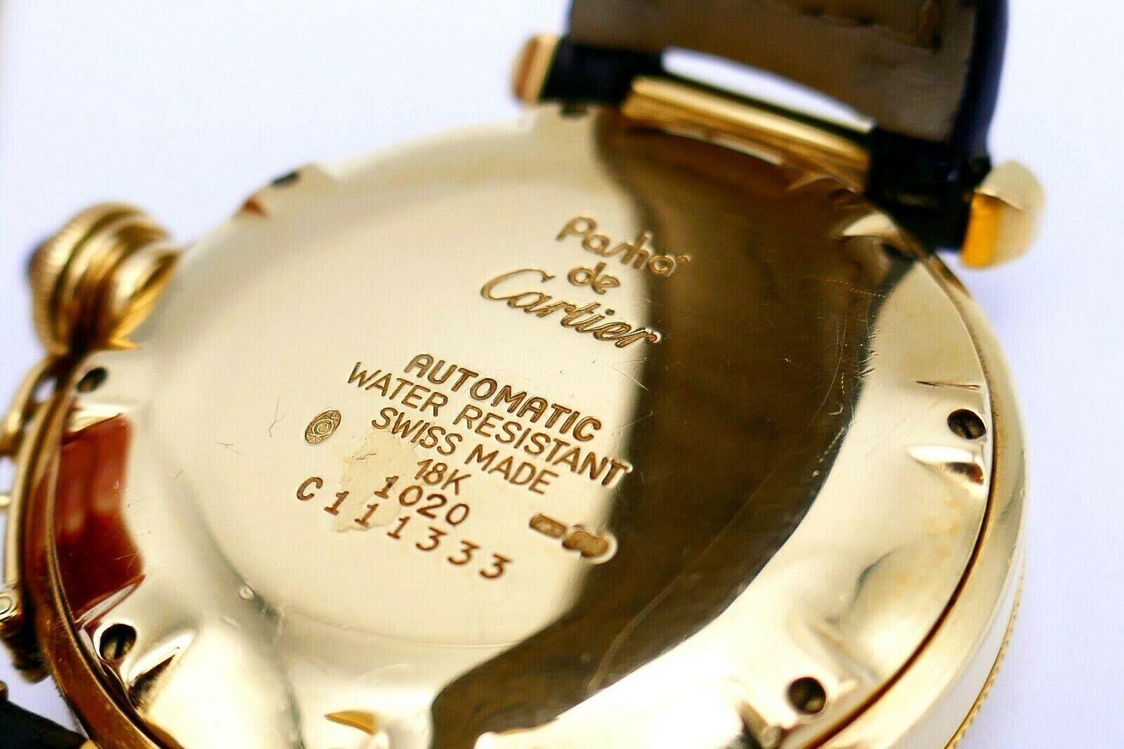 Pasha de Cartier Yellow Gold Wrist Watch In Excellent Condition In Beverly Hills, CA