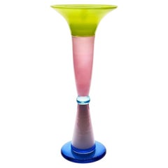 Pasifila Vase by Ettore Sottsass, Hand-Blown Murano Glass, Memphis 1986, Italy