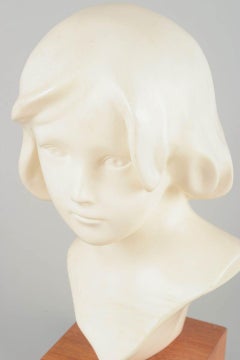 Påskliljan, plaster bust of a young girl. Scandinavia, mid-20th C.