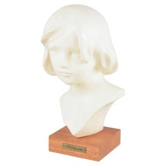 Påskliljan, plaster bust of a young girl. Scandinavia, mid-20th C.