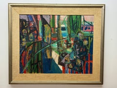 Paskow pintura mixta de mediados de siglo sobre tabla