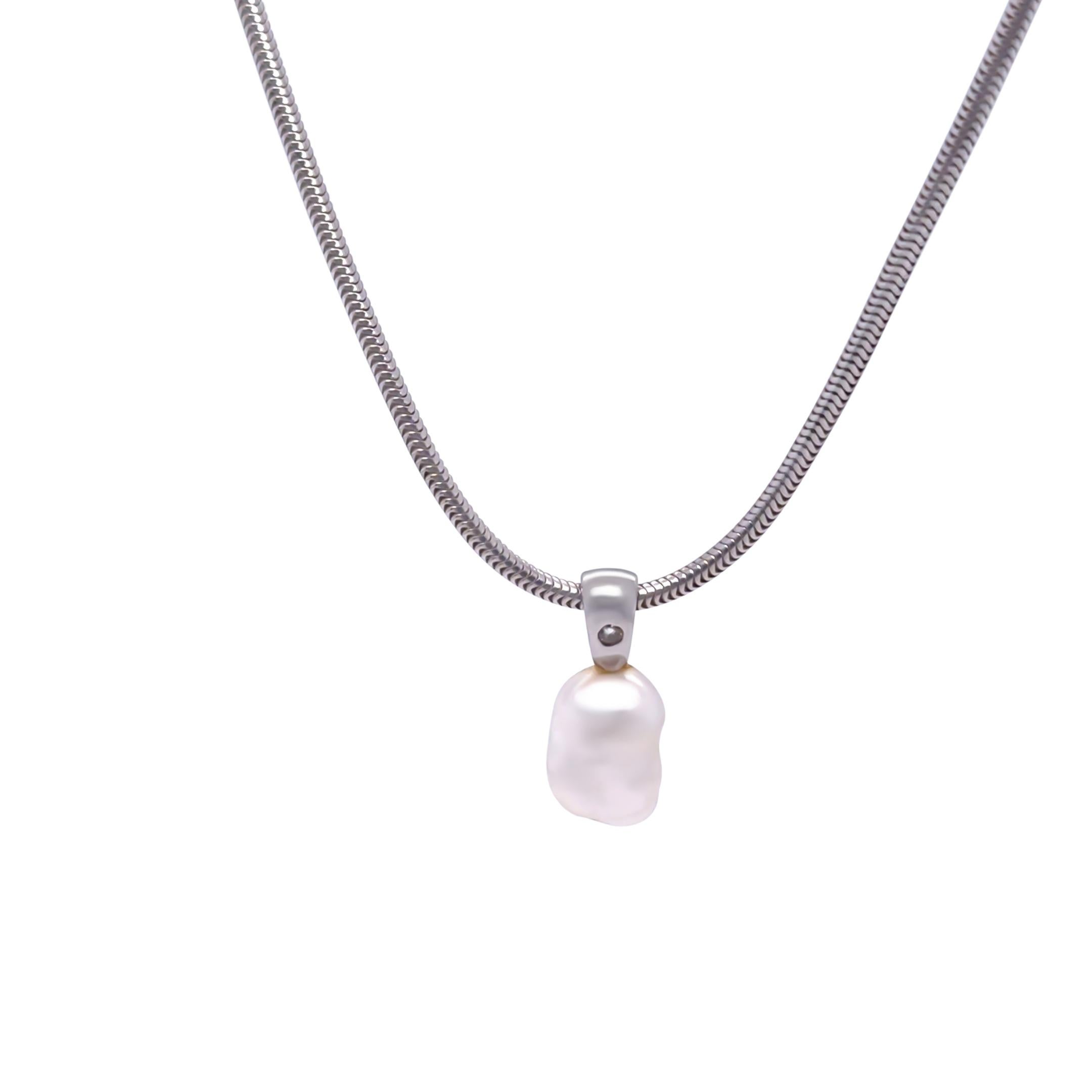 Uncut Paspaley 18ct White Gold Kechi Pearl Necklace 9.3g For Sale