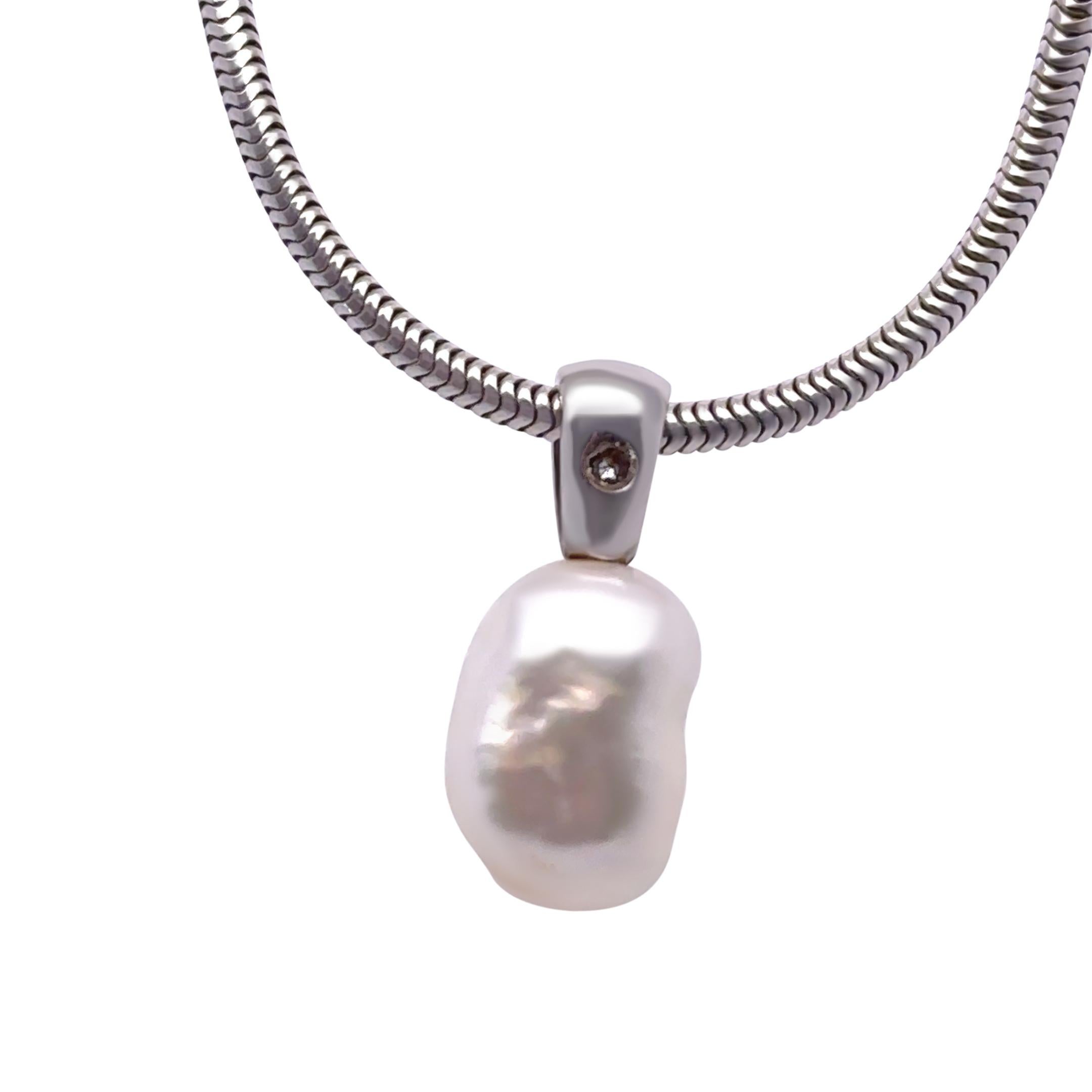 Paspaley 18ct White Gold Kechi Pearl Necklace 9.3g In Excellent Condition For Sale In SYDNEY, NSW