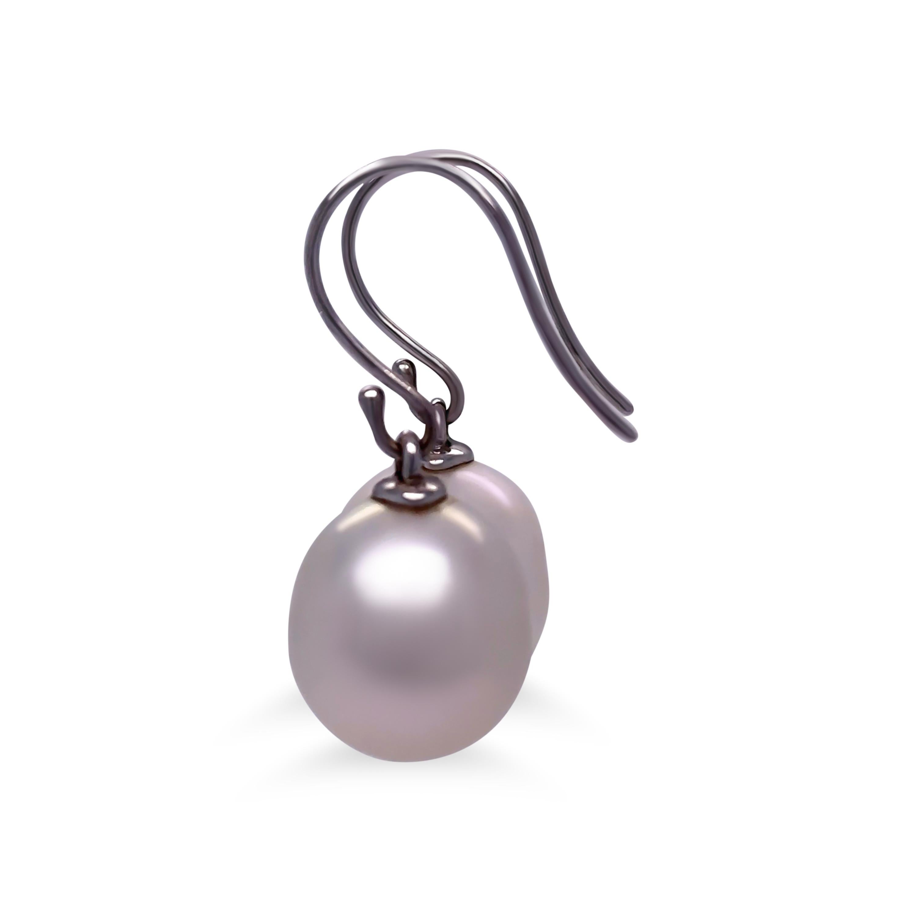 Paspaley 18ct White Gold South Sea Pearl Shepherd Hook Earrings 1