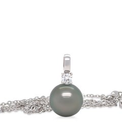 Collana con pera di Tahiti e diamanti in oro bianco 18ct Paspaley 0,25ct