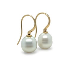 Orecchini di perle dei mari del sud in oro giallo 18ct Paspaley con bordo a chiglia 10-11mm 6.64g