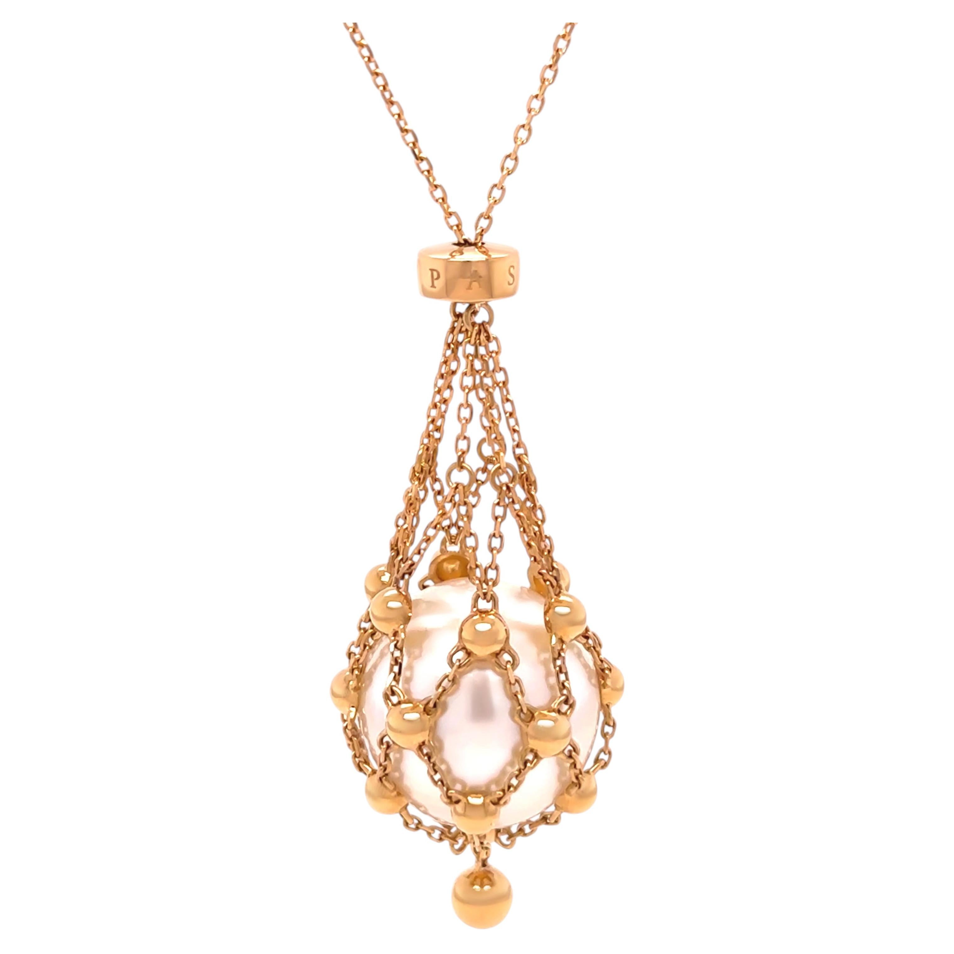 Paspaley Halskette aus 18-karätigem Gelbgold mit australischen Südseeperlen im Lavalier-Stil, 15 mm, 12,6