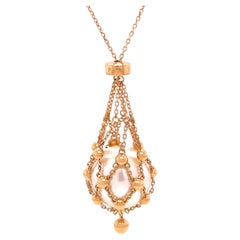 Paspaley 18ct Yellow Gold Lavalier Australian South Sea Pearl Necklace 15mm 12.6