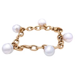Bracciale con perle dei mari del sud bianche in oro giallo 18ct Paspaley 37,5g