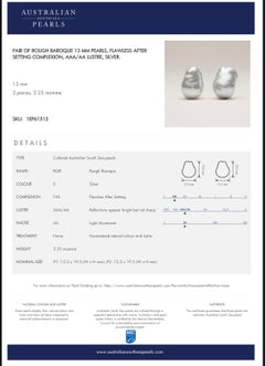 APC Baroque Pair South Sea Pearl from Australia