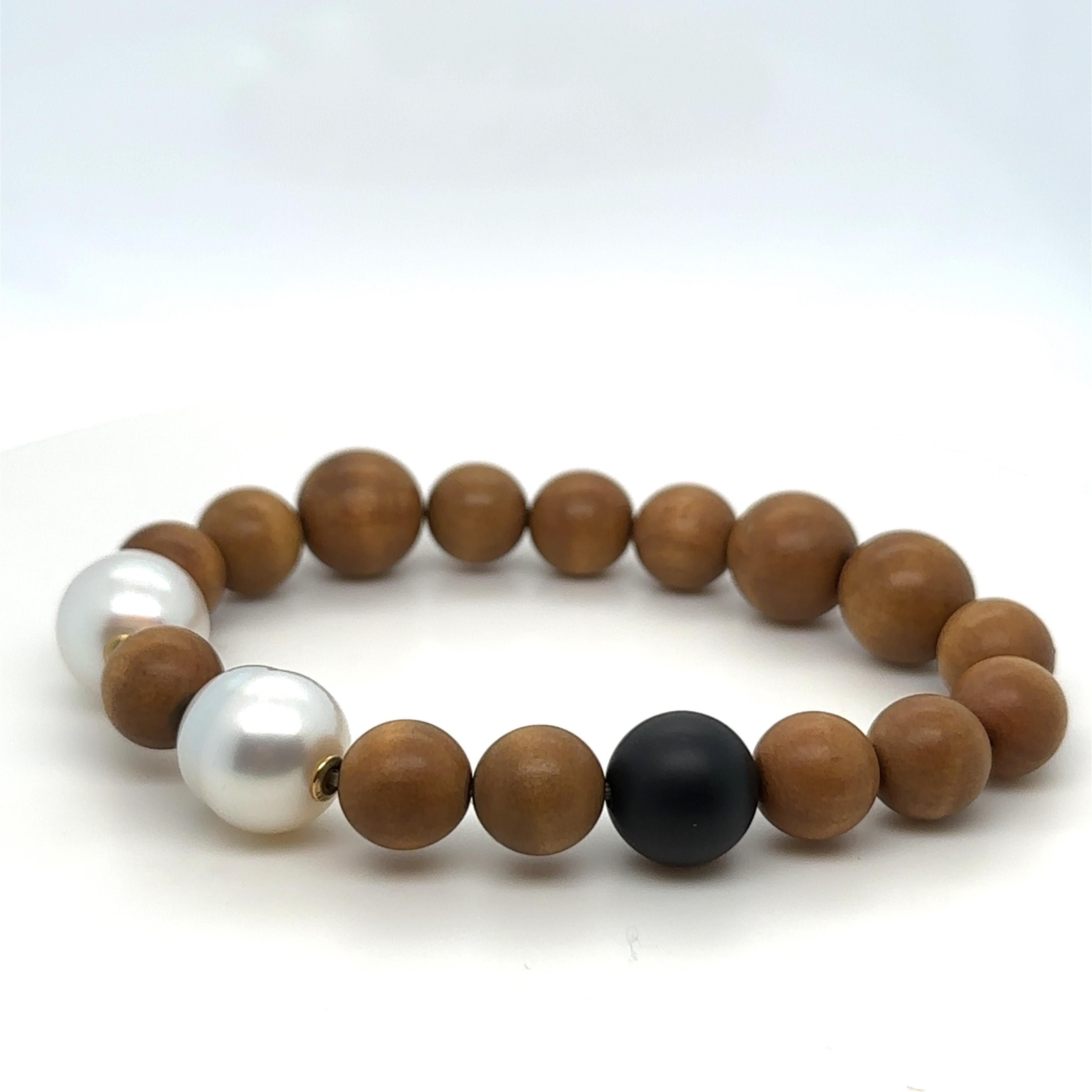 Paspaley Kimberley Onyx Kreis-Perlenarmband (Rundschliff)