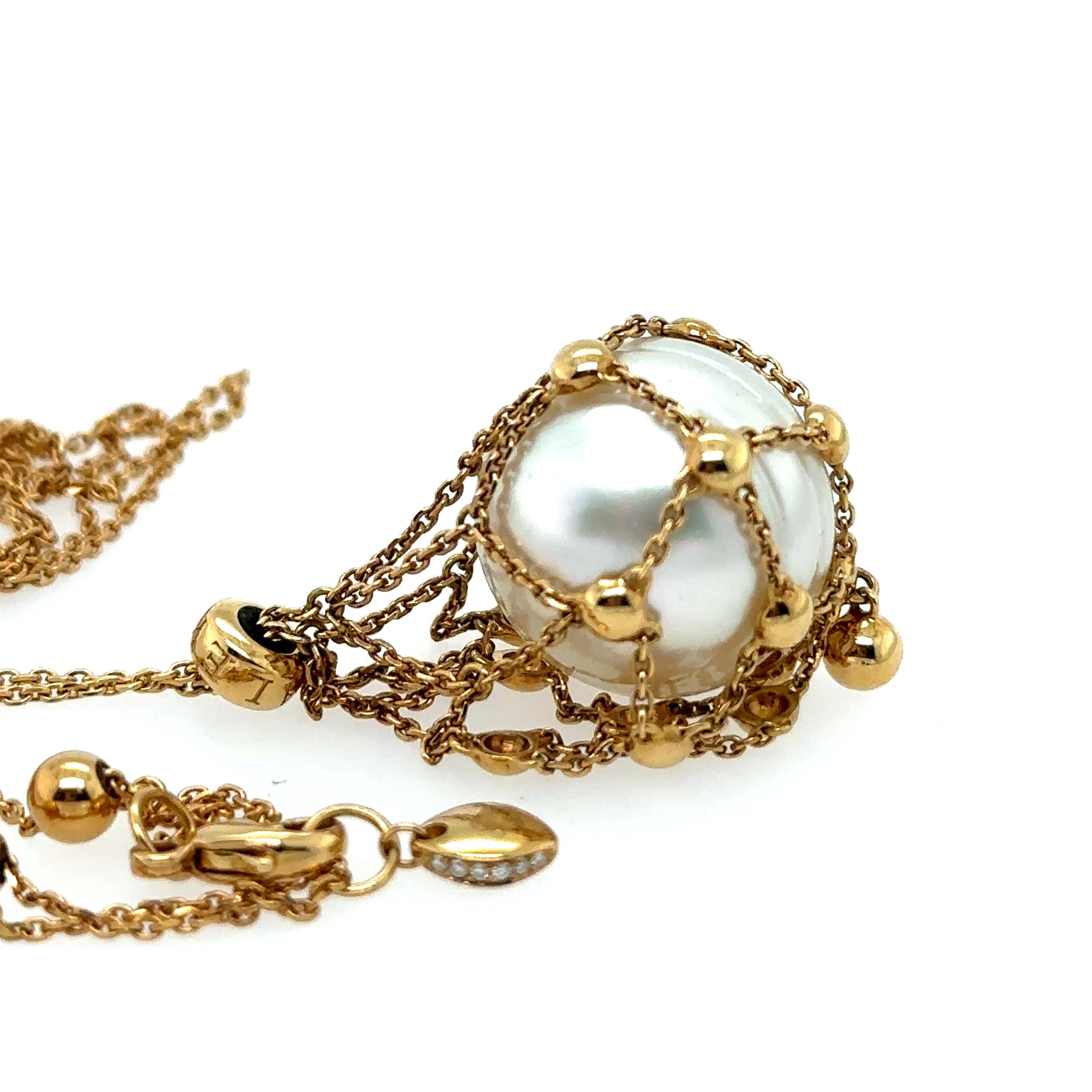 14KT White Gold Paspaley South Sea Pearl & CZ Bezel Set Station Necklace  Custom | eBay