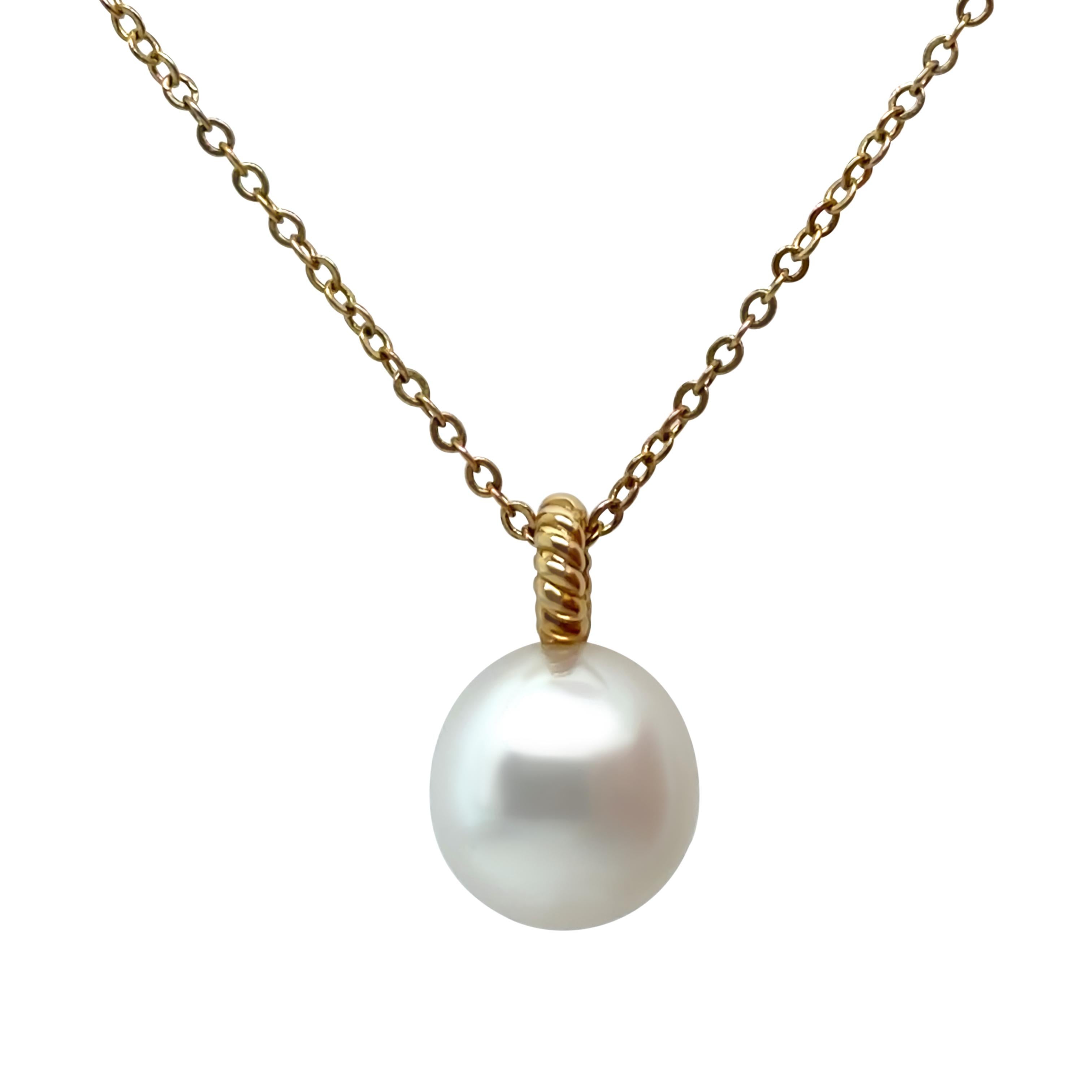 Paspaley Colgante de perla de los mares del sur con cadena de oro amarillo de 9 ct 6,32 g