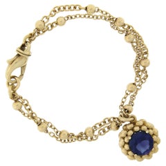 Pasqual Bruni 18k Gold Strand Bead Bracelet w/ Beaded Amethyst & Blue Topaz