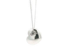Pasqual Bruni 18k White Gold Diamond Heart Slide Pendant Adjustable Chain