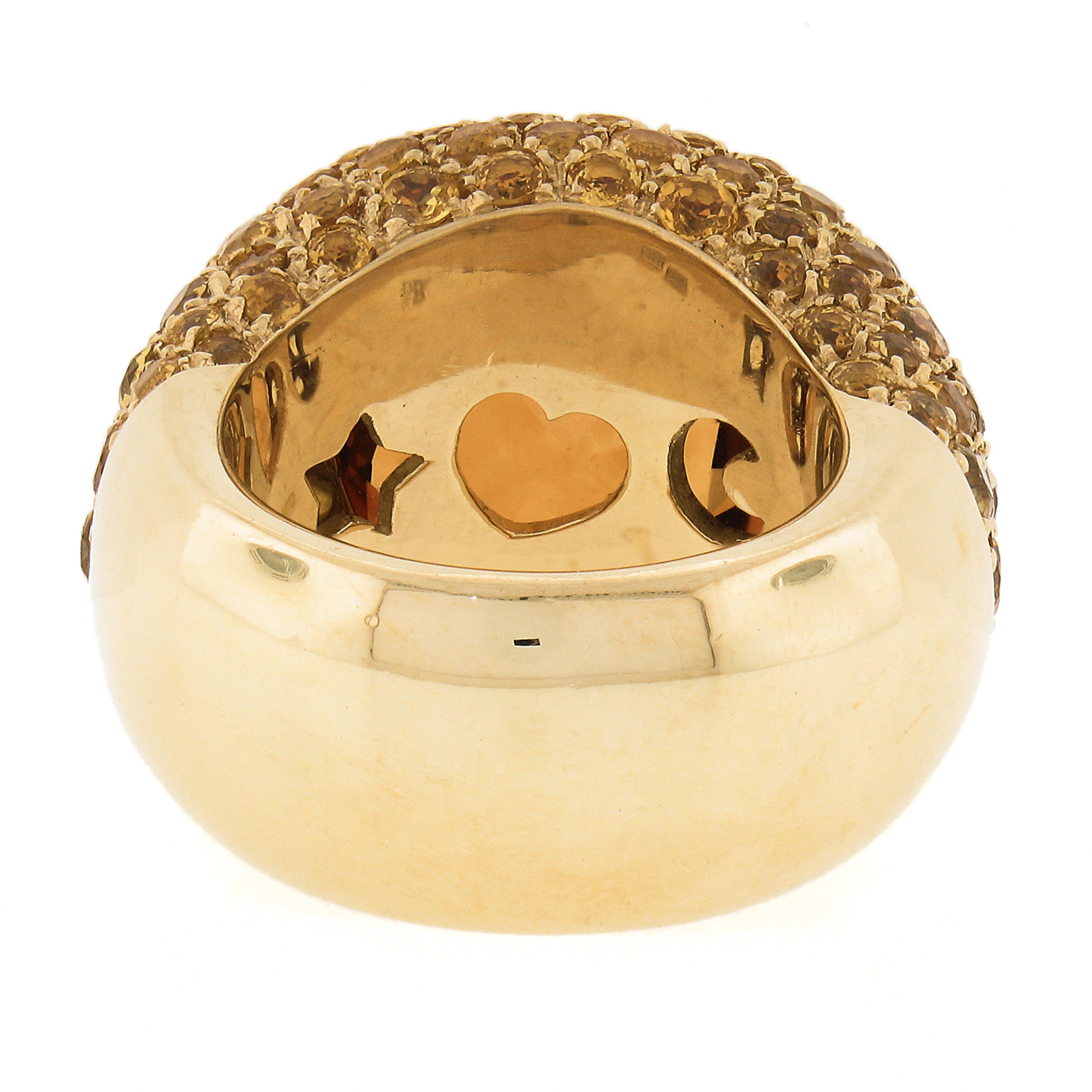Women's Pasqual Bruni 18k Yellow Gold Large Citrine W/ Yellow Sapphires Cocktail Ring For Sale