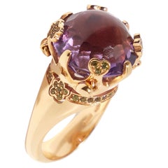 Pasquale Bruni 18 Karat Pink Gold Ring with Amethyst and Diamonds