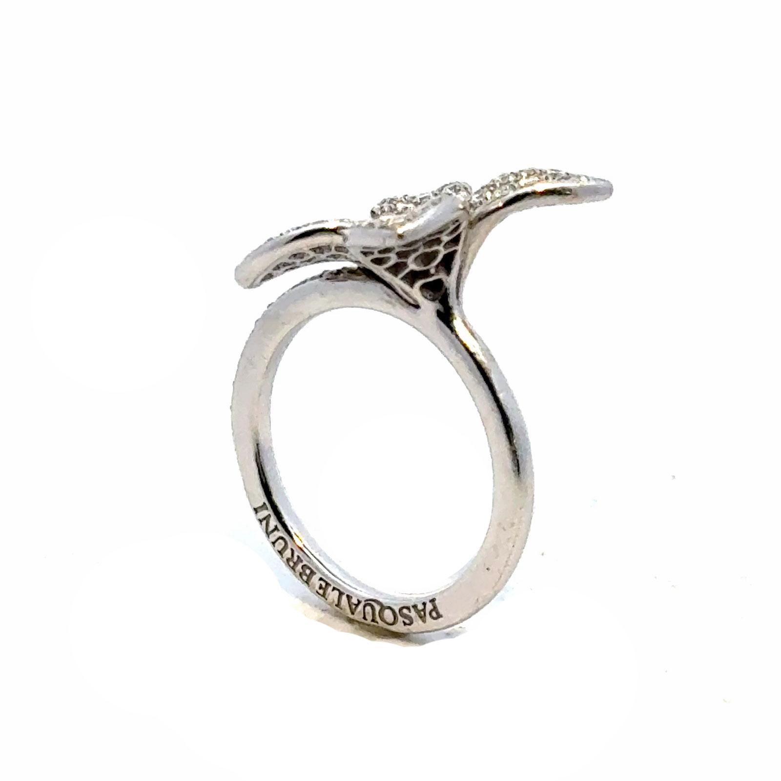 Women's Pasquale Bruni 18 Karat White Gold Diamond Petit Garden Ring Size 6.5