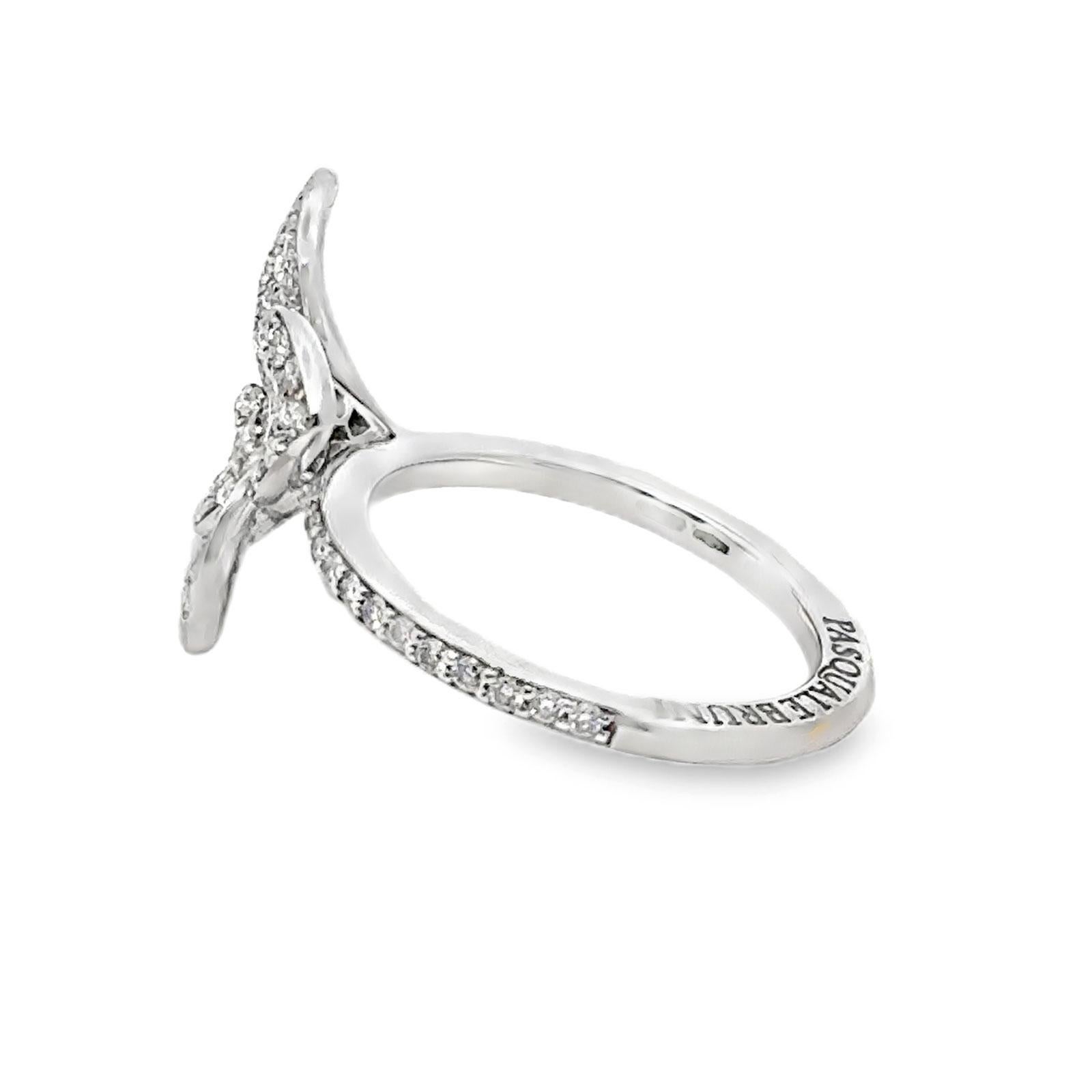 Pasquale Bruni 18 Karat White Gold Diamond Petit Garden Ring Size 6.5 1