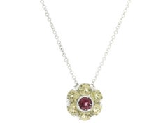 Pasquale Bruni 18k Gold Lemon Quartz Tourmaline Flower Cluster Pendant Necklace