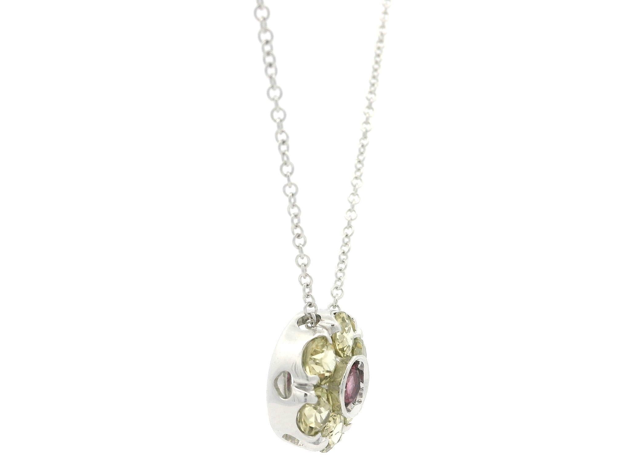 Pasquale Bruni 18k Gold Lemon Quartz Tourmaline Flower Cluster Pendant Necklace 1