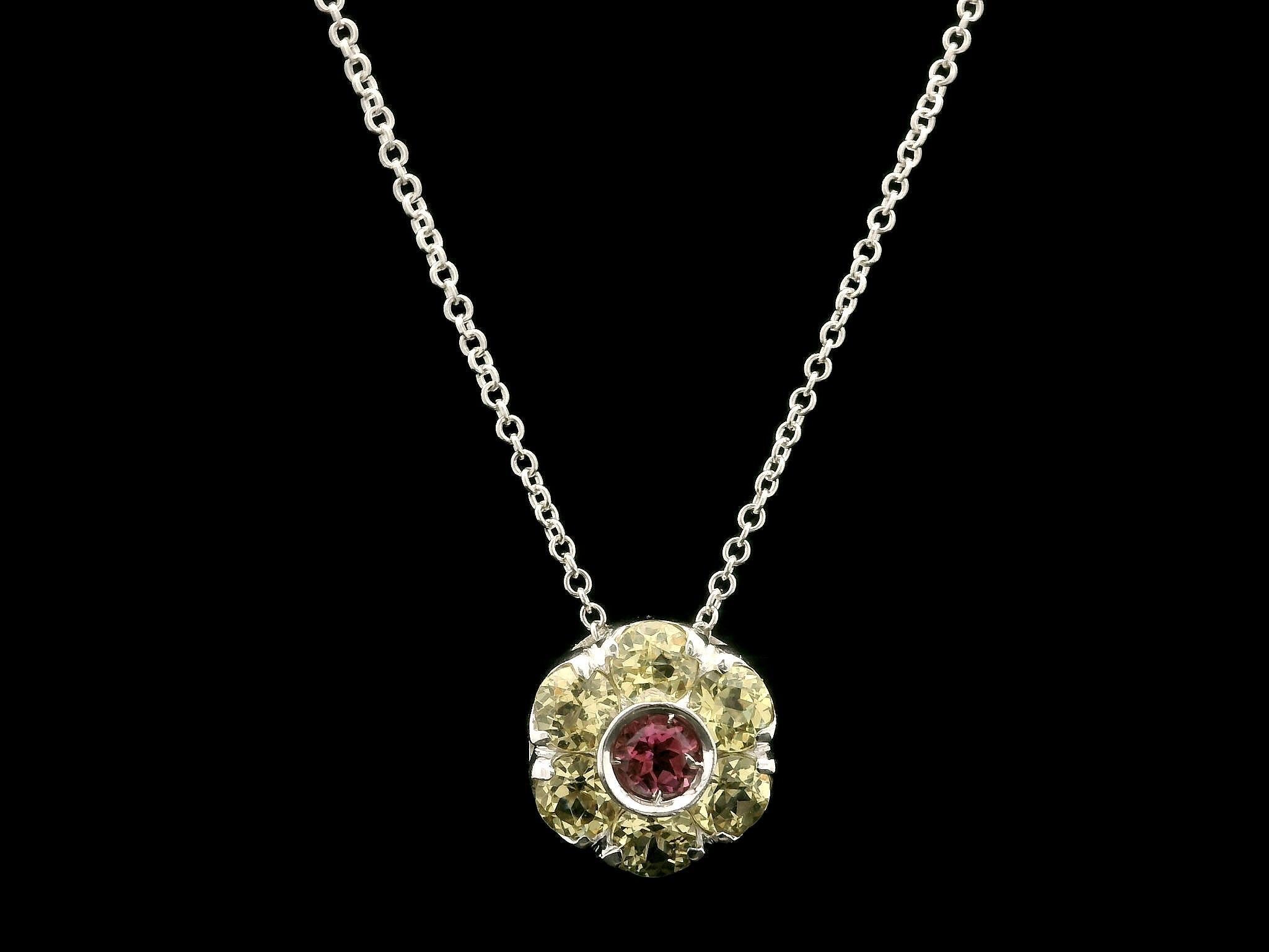 Pasquale Bruni 18k Gold Lemon Quartz Tourmaline Flower Cluster Pendant Necklace 4