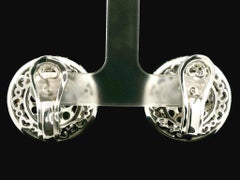 Pasquale Bruni, grandes boucles d'oreilles rondes Omega en or 18 carats, pierres précieuses multicolores et fleuries