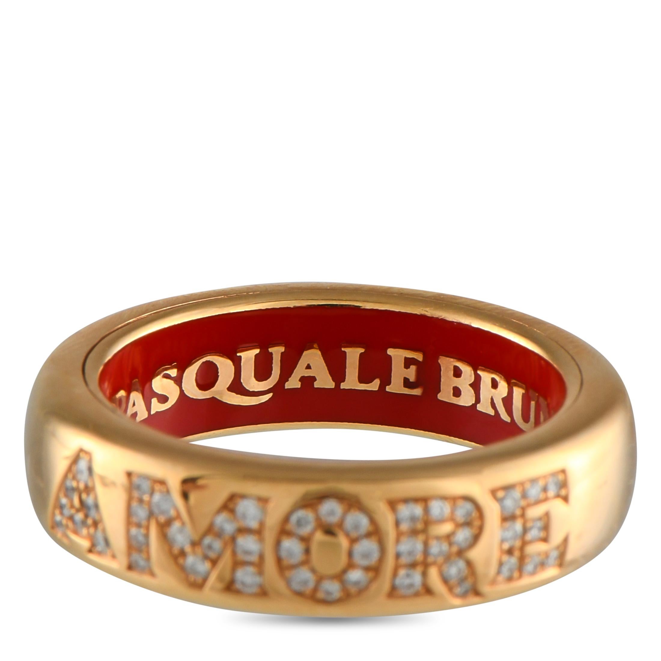 Pasquale Bruni 18K Rose Gold 0.18ct Diamond Ring In New Condition For Sale In Southampton, PA