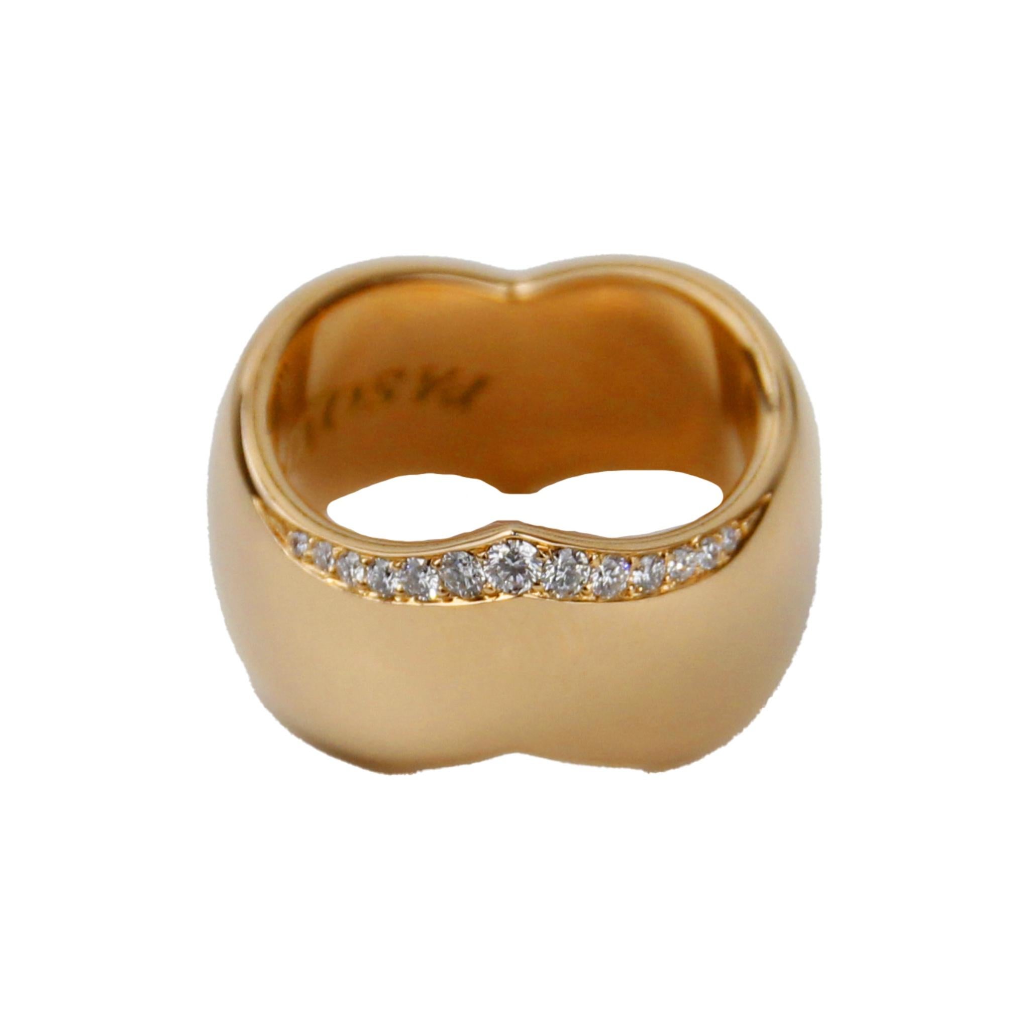 Modern Pasquale Bruni 18K Rose Gold 0.20 Ctw Diamond Ring For Sale