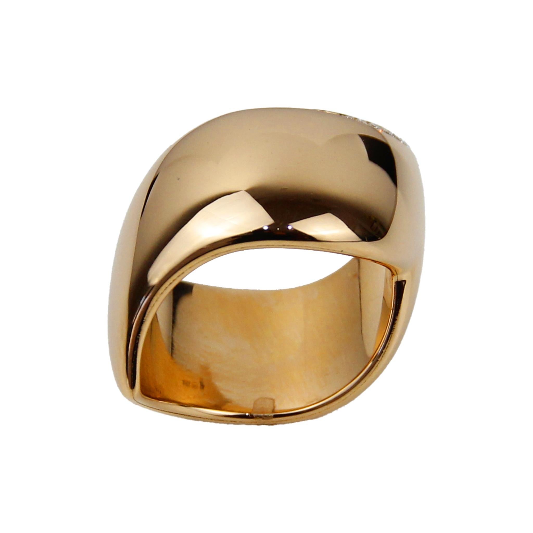 Brilliant Cut Pasquale Bruni 18K Rose Gold 0.20 Ctw Diamond Ring For Sale